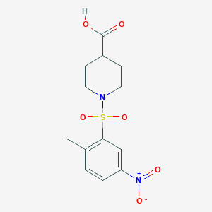 molecular formula C13H16N2O6S B2970651 1-(2-Methyl-5-nitrobenzenesulfonyl)piperidine-4-carboxylic acid CAS No. 722473-59-8