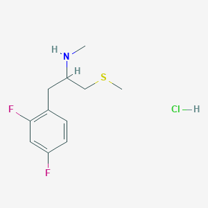 molecular formula C11H16ClF2NS B2970653 1-(2,4-Difluorophenyl)-N-methyl-3-methylsulfanylpropan-2-amine;hydrochloride CAS No. 2416235-10-2