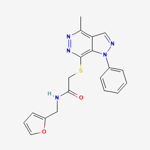 molecular formula C19H17N5O2S B2970654 N-(furan-2-ylmethyl)-2-((4-methyl-1-phenyl-1H-pyrazolo[3,4-d]pyridazin-7-yl)thio)acetamide CAS No. 1203344-14-2