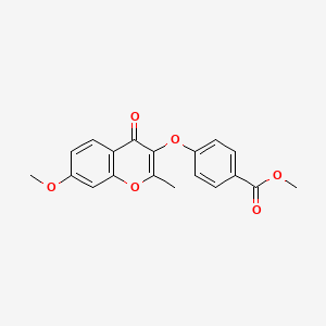 molecular formula C19H16O6 B2970660 4-[(7-甲氧基-2-甲基-4-氧代-4H-色满-3-基)氧基]苯甲酸甲酯 CAS No. 858766-65-1