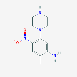 molecular formula C11H16N4O2 B2970661 (2-甲基-4-硝基-5-哌嗪-1-基苯基)胺 CAS No. 592466-87-0