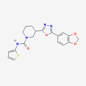 3-(5-(benzo[d][1,3]dioxol-5-yl)-1,3,4-oxadiazol-2-yl)-N-(thiophen-2-yl)piperidine-1-carboxamide