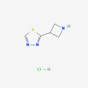 molecular formula C5H8ClN3S B2970681 2-(Azetidin-3-yl)-1,3,4-thiadiazole;hydrochloride CAS No. 2551114-68-0