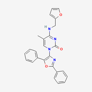 molecular formula C25H20N4O3 B2970682 1-(2,5-diphenyloxazol-4-yl)-4-((furan-2-ylmethyl)amino)-5-methylpyrimidin-2(1H)-one CAS No. 923193-35-5