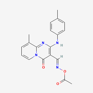 molecular formula C19H18N4O3 B2970687 (E)-9-methyl-4-oxo-2-(p-tolylamino)-4H-pyrido[1,2-a]pyrimidine-3-carbaldehyde O-acetyl oxime CAS No. 302935-04-2