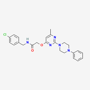 N-(4-chlorobenzyl)-2-{[6-methyl-2-(4-phenylpiperazin-1-yl)pyrimidin-4-yl]oxy}acetamide