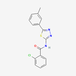 molecular formula C16H12ClN3OS B2970690 2-chloro-N-(5-(m-tolyl)-1,3,4-thiadiazol-2-yl)benzamide CAS No. 392241-16-6