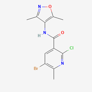 molecular formula C12H11BrClN3O2 B2970691 5-Bromo-2-chloro-N-(3,5-dimethyl-1,2-oxazol-4-yl)-6-methylpyridine-3-carboxamide CAS No. 2248961-25-1
