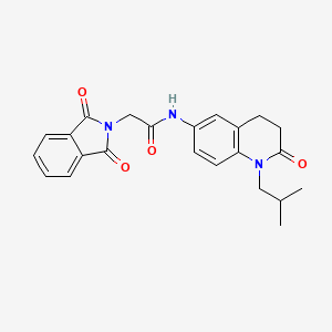 molecular formula C23H23N3O4 B2970695 2-(1,3-dioxoisoindolin-2-yl)-N-(1-isobutyl-2-oxo-1,2,3,4-tetrahydroquinolin-6-yl)acetamide CAS No. 941911-31-5