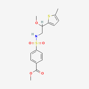 molecular formula C16H19NO5S2 B2970696 methyl 4-(N-(2-methoxy-2-(5-methylthiophen-2-yl)ethyl)sulfamoyl)benzoate CAS No. 1797352-61-4