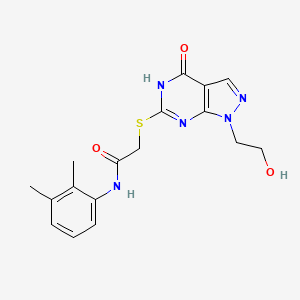 molecular formula C17H19N5O3S B2970698 N-(2,3-dimethylphenyl)-2-((1-(2-hydroxyethyl)-4-oxo-4,5-dihydro-1H-pyrazolo[3,4-d]pyrimidin-6-yl)thio)acetamide CAS No. 946332-40-7