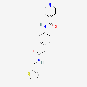 molecular formula C19H17N3O2S B2970701 N-(4-(2-oxo-2-((thiophen-2-ylmethyl)amino)ethyl)phenyl)isonicotinamide CAS No. 1207043-74-0