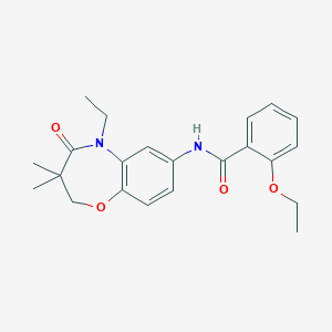 molecular formula C22H26N2O4 B2970709 2-ethoxy-N-(5-ethyl-3,3-dimethyl-4-oxo-2,3,4,5-tetrahydrobenzo[b][1,4]oxazepin-7-yl)benzamide CAS No. 921543-40-0