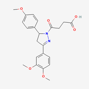 molecular formula C22H24N2O6 B2970711 4-[3-(3,4-dimethoxyphenyl)-5-(4-methoxyphenyl)-4,5-dihydro-1H-pyrazol-1-yl]-4-oxobutanoic acid CAS No. 402947-51-7