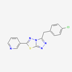 molecular formula C15H10ClN5S B2970716 3-(4-Chlorobenzyl)-6-(pyridin-3-yl)-[1,2,4]triazolo[3,4-b][1,3,4]thiadiazole CAS No. 874464-31-0