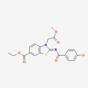 molecular formula C20H17BrN2O5S B2970719 (Z)-ethyl 2-((4-bromobenzoyl)imino)-3-(2-methoxy-2-oxoethyl)-2,3-dihydrobenzo[d]thiazole-6-carboxylate CAS No. 897733-92-5