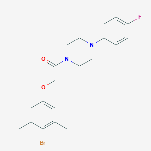 molecular formula C20H22BrFN2O2 B297072 4-Bromo-3,5-dimethylphenyl 2-[4-(4-fluorophenyl)-1-piperazinyl]-2-oxoethyl ether 