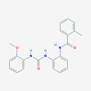 molecular formula C22H21N3O3 B2970722 N-(2-(3-(2-甲氧基苯基)脲基)苯基)-2-甲基苯甲酰胺 CAS No. 1203337-59-0