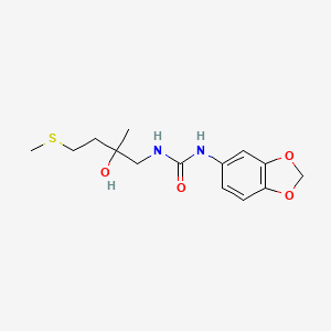 molecular formula C14H20N2O4S B2970724 1-(Benzo[d][1,3]dioxol-5-yl)-3-(2-hydroxy-2-methyl-4-(methylthio)butyl)urea CAS No. 1396853-49-8