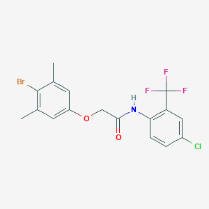 molecular formula C17H14BrClF3NO2 B297073 2-(4-bromo-3,5-dimethylphenoxy)-N-[4-chloro-2-(trifluoromethyl)phenyl]acetamide 