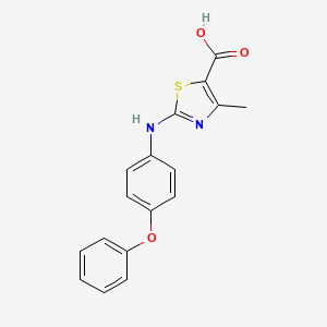 molecular formula C17H14N2O3S B2970734 4-Methyl-2-(4-phenoxyanilino)-1,3-thiazole-5-carboxylic acid CAS No. 927982-98-7