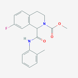 molecular formula C19H19FN2O3 B2970736 7-氟-1-(邻甲苯甲酰氨基)-3,4-二氢异喹啉-2(1H)-羧酸甲酯 CAS No. 1396634-78-8