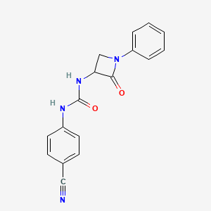 molecular formula C17H14N4O2 B2970746 1-(4-Cyanophenyl)-3-(2-oxo-1-phenylazetidin-3-yl)urea CAS No. 1796910-35-4