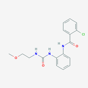 molecular formula C17H18ClN3O3 B2970747 2-chloro-N-(2-(3-(2-methoxyethyl)ureido)phenyl)benzamide CAS No. 1203248-56-9