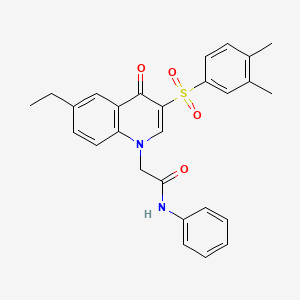 molecular formula C27H26N2O4S B2970748 2-(3-((3,4-dimethylphenyl)sulfonyl)-6-ethyl-4-oxoquinolin-1(4H)-yl)-N-phenylacetamide CAS No. 902520-92-7