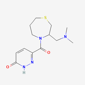 molecular formula C13H20N4O2S B2970750 6-(3-((二甲氨基)甲基)-1,4-噻七烷-4-羰基)嘧啶并-3(2H)-酮 CAS No. 1421491-63-5