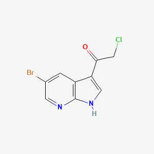 molecular formula C9H6BrClN2O B2970751 1-(5-Bromo-1H-pyrrolo[2,3-b]pyridin-3-yl)-2-chloro-ethanone CAS No. 1351478-05-1