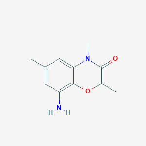 molecular formula C11H14N2O2 B2970760 8-amino-2,4,6-trimethyl-3,4-dihydro-2H-1,4-benzoxazin-3-one CAS No. 1267094-50-7