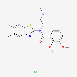 molecular formula C22H28ClN3O3S B2970763 N-(2-(dimethylamino)ethyl)-N-(5,6-dimethylbenzo[d]thiazol-2-yl)-2,3-dimethoxybenzamide hydrochloride CAS No. 1323300-35-1