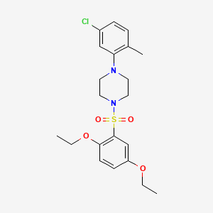 molecular formula C21H27ClN2O4S B2970767 1-(5-Chloro-2-methylphenyl)-4-(2,5-diethoxybenzenesulfonyl)piperazine CAS No. 696633-82-6