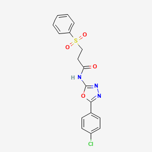 molecular formula C17H14ClN3O4S B2970770 3-(苯磺酰基)-N-[5-(4-氯苯基)-1,3,4-恶二唑-2-基]丙酰胺 CAS No. 868677-48-9