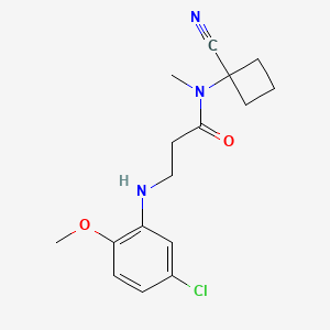 molecular formula C16H20ClN3O2 B2970778 3-[(5-chloro-2-methoxyphenyl)amino]-N-(1-cyanocyclobutyl)-N-methylpropanamide CAS No. 1252303-65-3