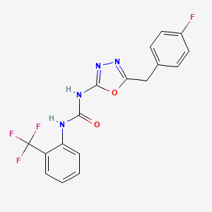 1-(5-(4-Fluorobenzyl)-1,3,4-oxadiazol-2-yl)-3-(2-(trifluoromethyl)phenyl)urea