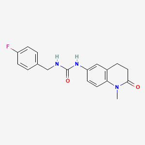 molecular formula C18H18FN3O2 B2970787 1-(4-Fluorobenzyl)-3-(1-methyl-2-oxo-1,2,3,4-tetrahydroquinolin-6-yl)urea CAS No. 1170857-87-0