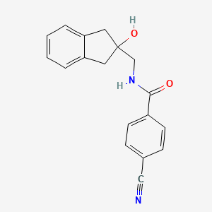 4-cyano-N-((2-hydroxy-2,3-dihydro-1H-inden-2-yl)methyl)benzamide