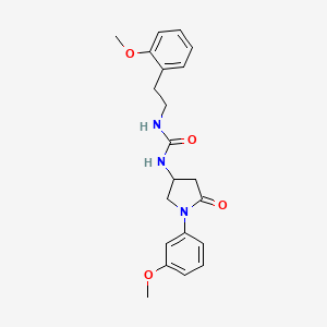 molecular formula C21H25N3O4 B2970798 1-(2-甲氧基苯乙基)-3-(1-(3-甲氧基苯基)-5-氧代吡咯烷-3-基)脲 CAS No. 894017-05-1