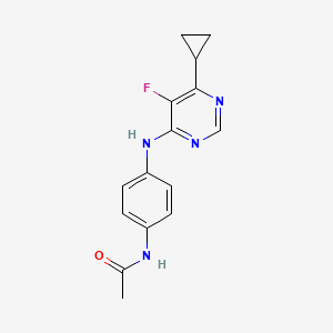 molecular formula C15H15FN4O B2970805 N-[4-[(6-Cyclopropyl-5-fluoropyrimidin-4-yl)amino]phenyl]acetamide CAS No. 2415514-26-8