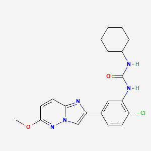 molecular formula C20H22ClN5O2 B2970806 1-(2-Chloro-5-(6-methoxyimidazo[1,2-b]pyridazin-2-yl)phenyl)-3-cyclohexylurea CAS No. 1060362-08-4
