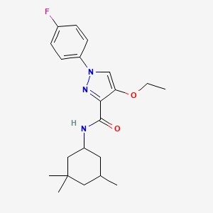 molecular formula C21H28FN3O2 B2970808 4-乙氧基-1-(4-氟苯基)-N-(3,3,5-三甲基环己基)-1H-吡唑-3-甲酰胺 CAS No. 1210859-99-6