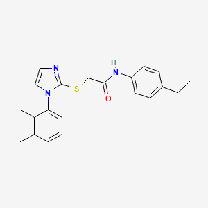 molecular formula C21H23N3OS B2970817 2-[1-(2,3-二甲基苯基)咪唑-2-基]硫代-N-(4-乙基苯基)乙酰胺 CAS No. 851131-71-0