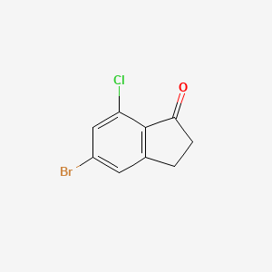 molecular formula C9H6BrClO B2970818 5-Bromo-7-chloro-2,3-dihydro-1H-inden-1-one CAS No. 1273611-01-0