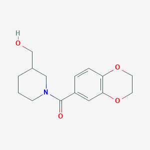 molecular formula C15H19NO4 B2970819 (2,3-Dihydrobenzo[b][1,4]dioxin-6-yl)(3-(hydroxymethyl)piperidin-1-yl)methanone CAS No. 1156315-68-2
