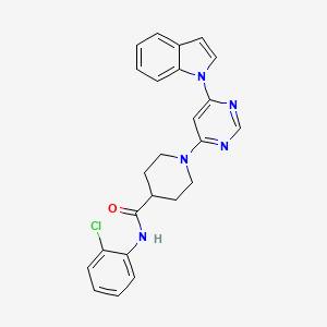 molecular formula C24H22ClN5O B2970826 1-(6-(1H-吲哚-1-基)嘧啶-4-基)-N-(2-氯苯基)哌啶-4-甲酰胺 CAS No. 1797902-69-2