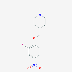molecular formula C13H17FN2O3 B2970829 4-[(2-Fluoro-4-nitrophenoxy)methyl]-1-methylpiperidine CAS No. 1000052-54-9