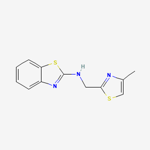 molecular formula C12H11N3S2 B2970830 N-[(4-methyl-1,3-thiazol-2-yl)methyl]-1,3-benzothiazol-2-amine CAS No. 1184125-08-3