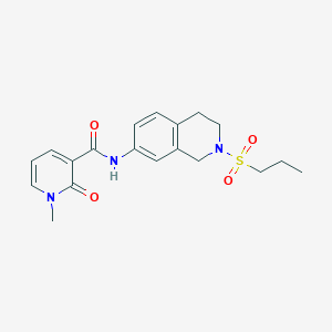 molecular formula C19H23N3O4S B2970834 1-methyl-2-oxo-N-(2-(propylsulfonyl)-1,2,3,4-tetrahydroisoquinolin-7-yl)-1,2-dihydropyridine-3-carboxamide CAS No. 1327575-58-5